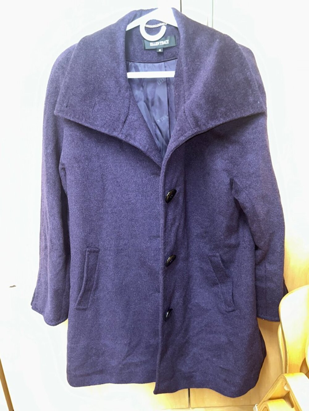 Ellen Tracy Purple Wool Coat Size 14